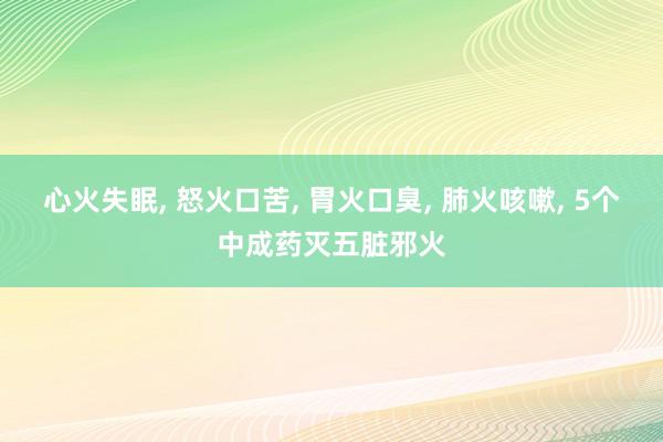 心火失眠, 怒火口苦, 胃火口臭, 肺火咳嗽, 5个中成药灭五脏邪火